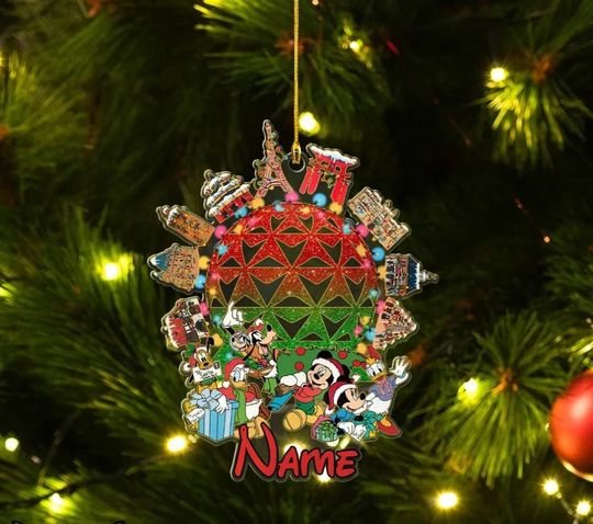 Personalized Epcot Christmas Ornament, Epcot Ornament, Epcot Center Ornament, Disney Epcot Ornament, Disneyworld Ornament