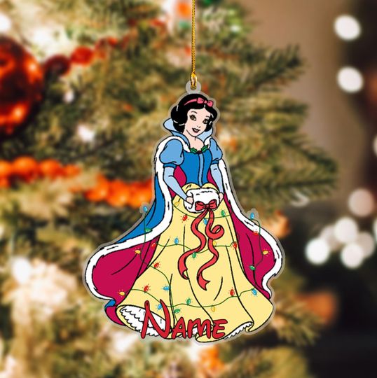 Customized Snow White Christmas Ornament, Disney Princess Ornament, Snow White Ornament, Snow White Xmas Ornament, Kids Disney Ornament