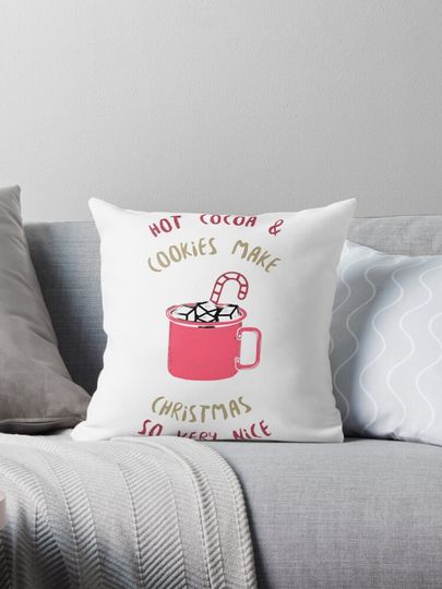 Hot Cocoa & Cookies Make Christmas Pillow