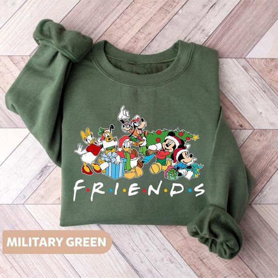 Vintage Mickey And Friends Christmas Sweatshirt, Disney Friends ChristmasShirt,  Disney Family Shirt, Disney Holiday Shirt, Disneyworld Xmas