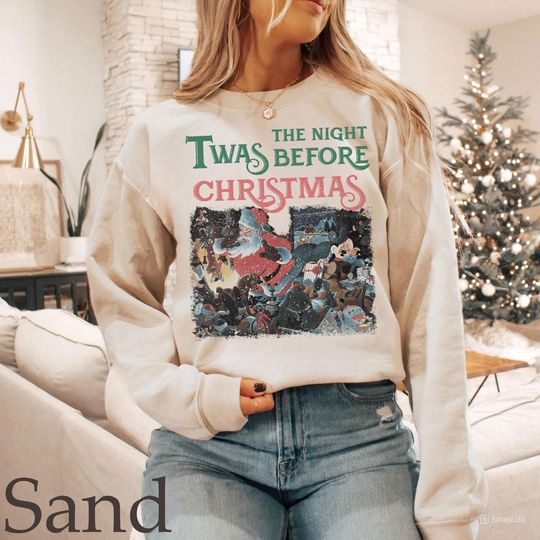 Vintage Twas The Night Before Christmas Shirts, Disney The Nightmare Before Christmas Shirt, Christmas Family Matching Tee, Christmas Gift