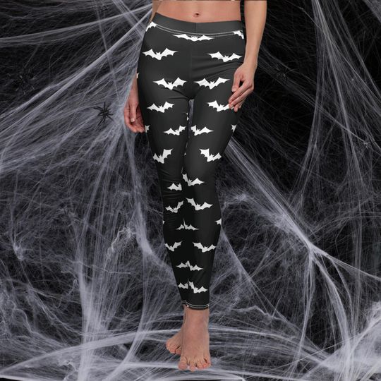 Halloween Leggings Black White Witch Costume Tights Cute Halloween Pants For Woman Women's Skinny Leggings Adult Matching Halloween Outfit