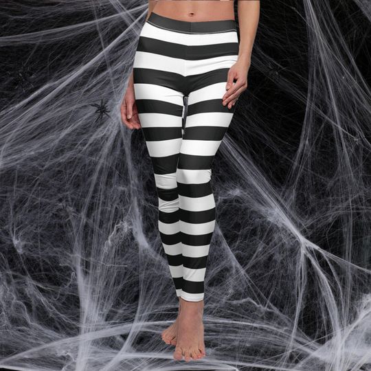 Halloween Leggings Black White Witch Costume Tights Cute Halloween Pants For Woman Women's Skinny Leggings Adult Matching Halloween Outfit