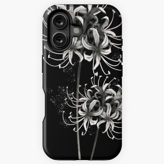 japanese white spider lily aesthetic iPhone Case