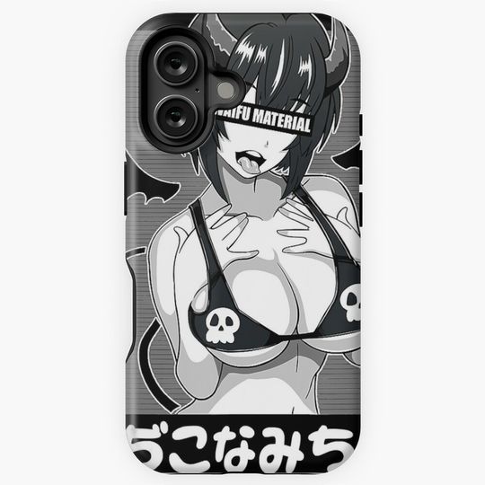 Ahegao waifu material shirt lewd Devil anime girl cosplay iPhone Case