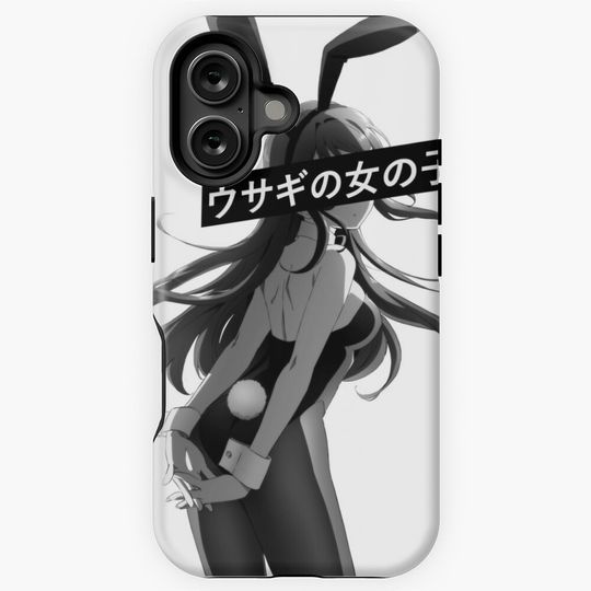 BUNNY GIRL SENPAI BLACK AND WHITE - SAD JAPANESE ANIME AESTHETIC iPhone Case