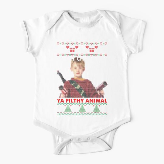 kevin merry christmas ya filthy animal knitted Baby One-Piece