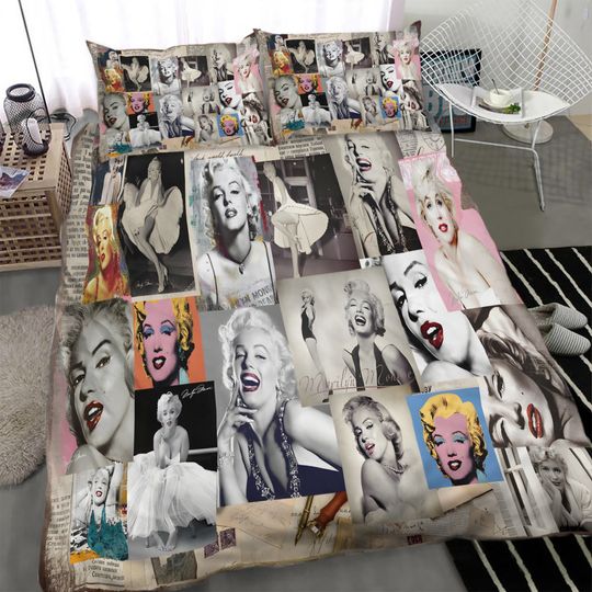 3 piece of 3D Marilyn Monroe Bedding Set,  Extremely Soft and Comfortable, Best Gift For Fan,  Bedroom Decoration