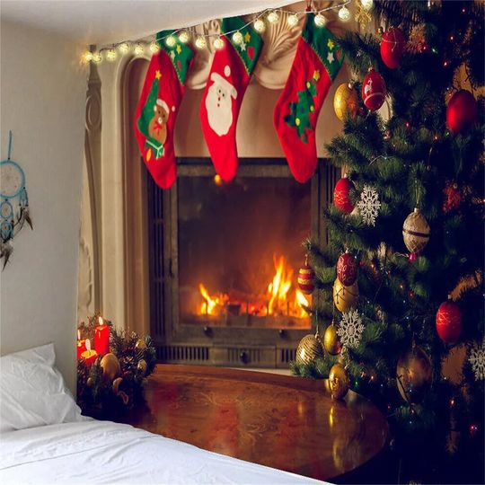 Christmas Tapestry Santa Claus Wall Hanging