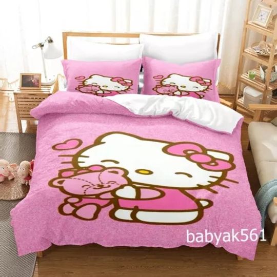 Hello Kitty Cartoon Bedding Set