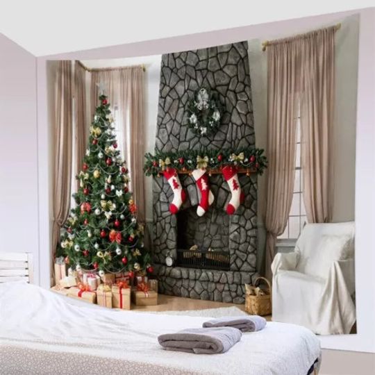 Scenery Tapestry Santa Claus Wall Hanging