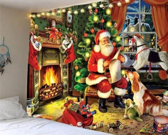 Christmas 3D Wall Hanging Throw Tapestry