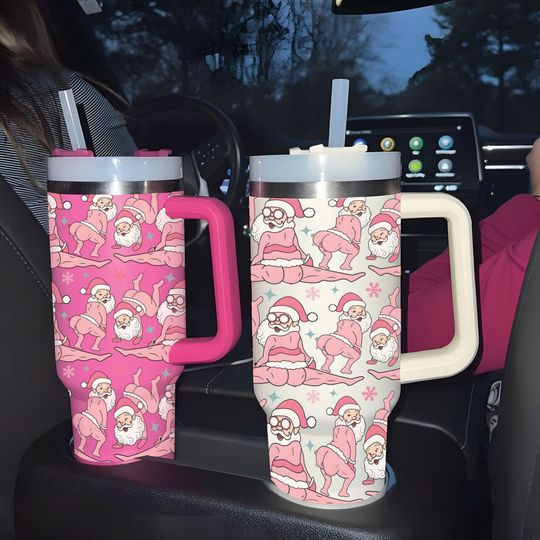 There's Some Ho Ho Ho in This House 40oz Tumbler, Funny Santa Claus Tumbler, Christmas Family Trip Tumbler, Christmas Cup with Lid n Straw