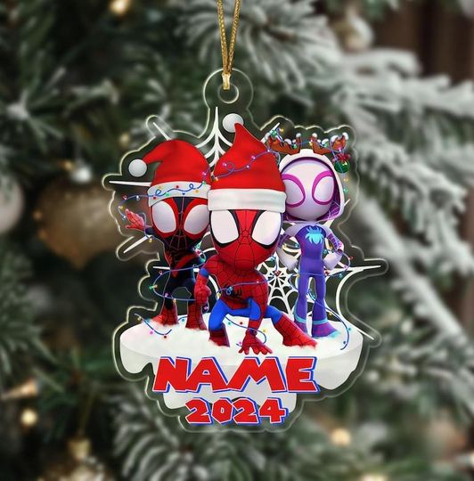 Personalized Spidey And His Amazing Friends Ornament, Spidey Christmas Ornament, Spider Man Ornament, Ornament, Kids Christmas Ornament
