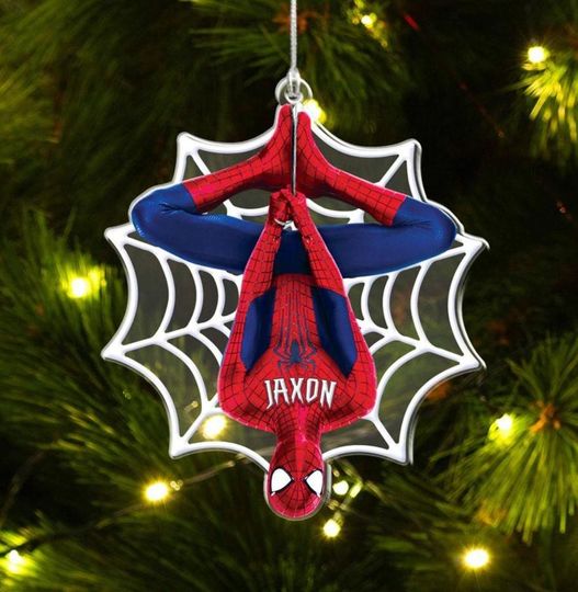 Personalized Spiderman Ornament, Spiderman Christmas Ornament, Spider Man Ornament, Christmas Keepsake, Kids Christmas Ornament
