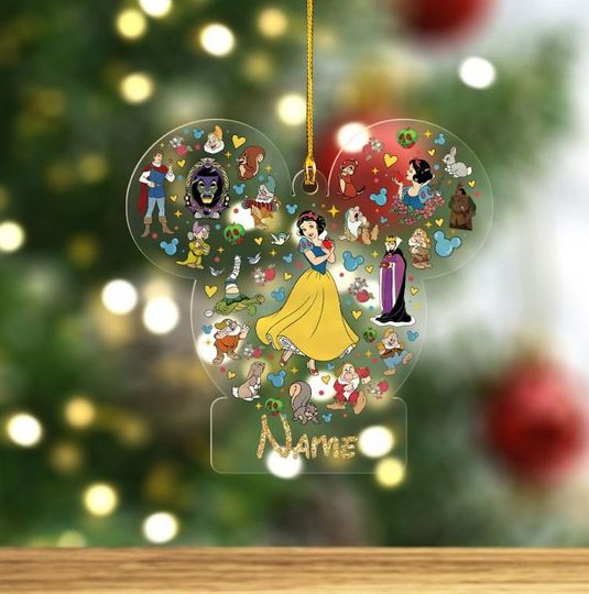 Customized Snow White Christmas Ornament, Princess Christmas Ornament, Princess Snow White Ornament, Disney Princess, Girls Trip Ornament
