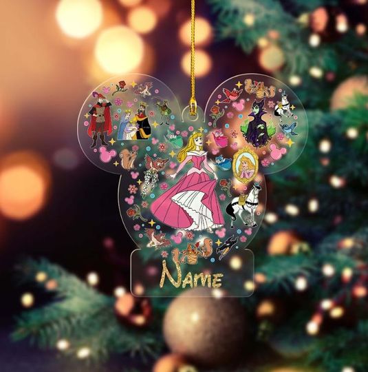 Customized Aurora Christmas Ornament, Disney Princess Ornament, Princess Aurora Ornament, Aurora Ornament, Princess Ornament, Kids Ornament