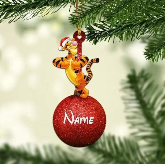 Personalized Tigger Ornament, Tigger Christmas Ornament, Tigger Xmas Ornament, Winnie the Pooh Ornament, Kids Disney Ornament