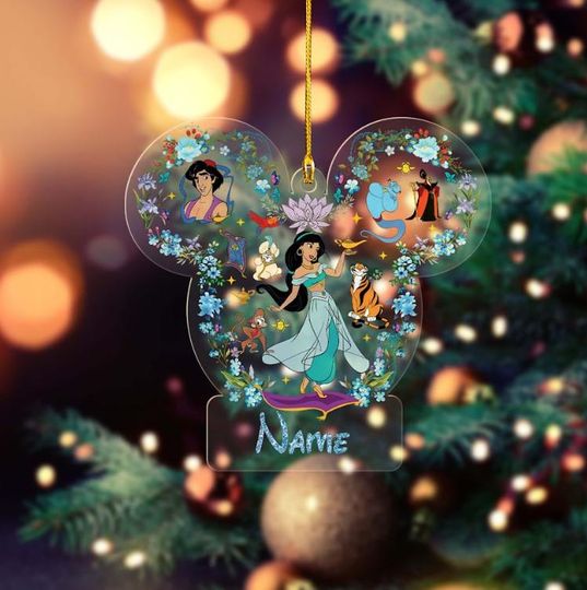 Personalized Jasmine Ornament, Disney Princess Ornament, Princess Jasmine Ornament, Princess Christmas Ornament, Kids Christmas Ornament