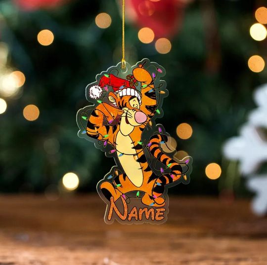 Customized Tigger Christmas Ornament, Tigger Ornament, Tigger Xmas Ornament, Winnie the Pooh Ornament, Kids Disney Ornament