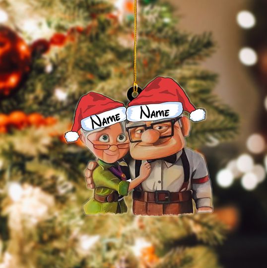 Customized Carl and Ellie Christmas Ornament,  Up Ellie and Carl Ornament, Carl Ellie Ornament, Couples Gifts, Christmas Tree Decor