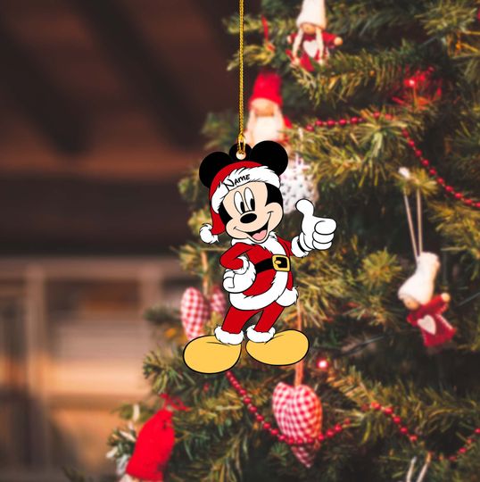Personalized Mickey Mouse Christmas Ornament, Disney Ornament, Mickey Christmas Ornament, Mickey Tree Ornament, Kids Disney Ornament