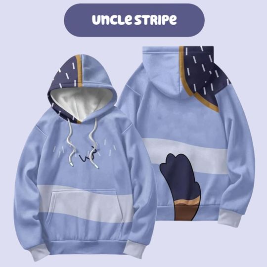 Uncle Dog Family 3D Cosplay Hoodie, Uncle Heeler Blue Dog Family 3D Shirt, Blue Heeler Costume 3D Hoodie, Heeler 3D Hoodie, Halloween Gift