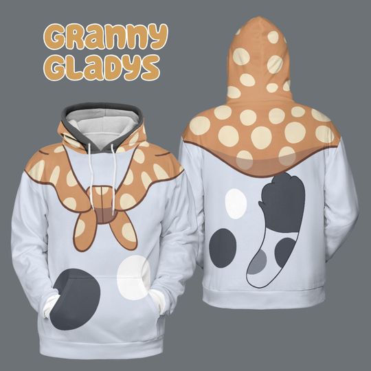 Granny Dog Dog Family 3D Hoodie, Super Granny Cosplay Halloween Shirt  All Over Print, Blue Dog Family Cosplay Hoodie, Blue Heeler Costume