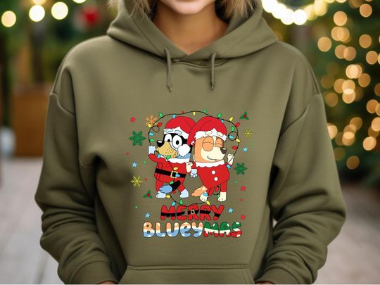 Merry Blueymas Hoodie, Cute BlueyDad Christmas Hoodie, Christmas Family Hoodie, Merry Christmas Hoodie, Christmas Gift, Christmas Hoodie