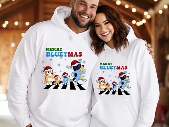 Merry Blueymas Hoodie, BlueyDad Christmas Hoodie, Merry Christmas Hoodie, Christmas Family Hoodie, Cute BlueyDad Christmas Hoodie, Christmas Gift