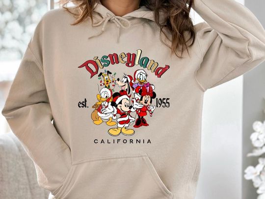 Vintage Disneyland Christmas Hoodie, Mickey And Friends Christmas Hoodie, Disneyland Hoodie, Christmas Family Hoodie, Christmas Gift
