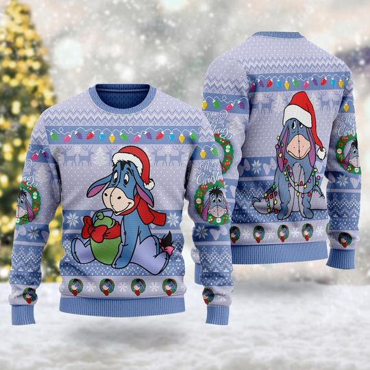 Eeyore Ugly Christmas Sweater, Winnie The Pooh Movie Xmas Sweatshirt, Donkey Winnie The Pooh Christmas Gift For Men Women Kid