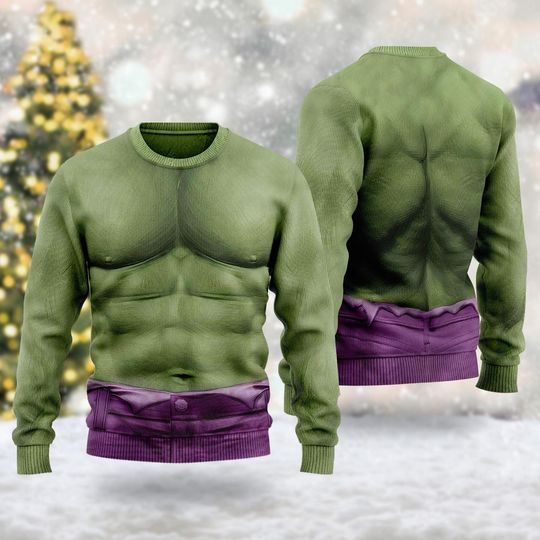 The Incredible Hulk Ugly Christmas Sweater, The Incredible Hulk Movie Xmas Sweatshirt, Hulk Superhero Gift For Men Women Kid
