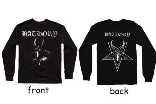 Bathory black metal  Long Sleeve front and back print