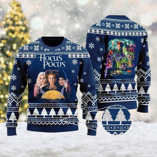 Hocus Pocus Christmas Ugly Sweater, Hocus Pocus Christmas Sweatshirt, Witch Sisters Sanderson Shirt, Horror Xmas Holiday Party Shirt