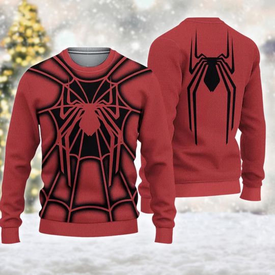 Spider Christmas Ugly Sweater, Spiderman Christmas Sweatshirt, Superhero Xmas Sweater, Spider Xmas Party Gift For Men Women Kid