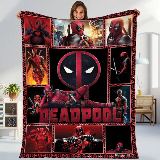 Deadpool Marvel Blanket | Deadpool Wade Wilson Blanket | Deadpool Avengers Superhero Throw Blanket for Bed Couch Sofa