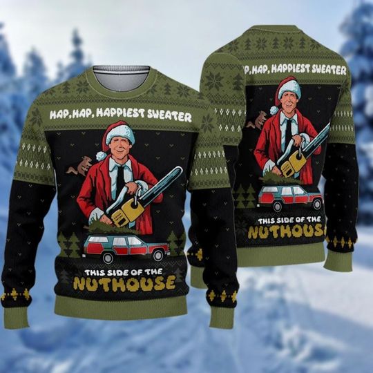 Griswold Christmas Sweater, National Lampoon's Xmas Vacation Ugly Sweater, Griswold Tree Farm Shirt, This Side Of The Nuthouse Jacket