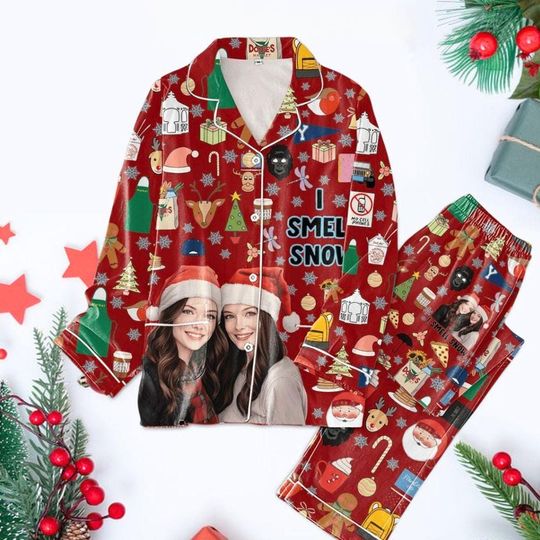 Gilmore Girls I Smell Snow Christmas Pajamas Set, Lukes Coffee Shirt, TV Series Women Pajamas, Stars Hollow Xmas Shirt, Holiday Gift