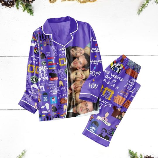 Friends Tv Show Pajamas, Friends Seriers Pajamas Set, Chandler Bing Pajamas Set, Friends Christmas Pajamas, Friends Movie Women Pajamas