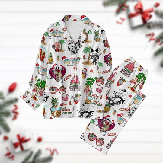 Nightmare Before Christmas Characters Pajamas, Jack And Sally Pajamas Christmas, Disney Horror Movie Holiday Pajams, Pajamas Family