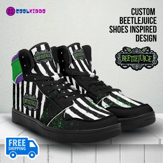 Custom BEETLEJUICE Movie Basketball Shoes | Winter Shoes | Gift For Men/Women, Casual Sneakers, Street Footwear