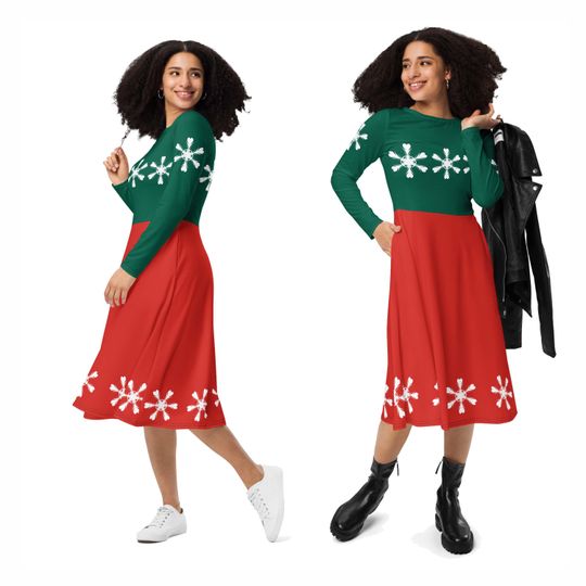 Very Merry Christmas Dress Minnie Mouse Party Costume Long Sleeve Dance Party Halloween Cosplay Bounding Dress Up Gift