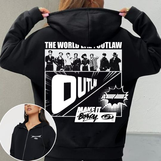 Ateez Outlaw Zip Hoodie, Ateez Bouncy Shirt, Ateez The World Ep2: Outlaw