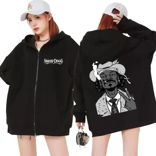 Rapper Snoop Dogg Graphic Zipper Hoodie | Casual Shirt | Unisex Winter Shirt