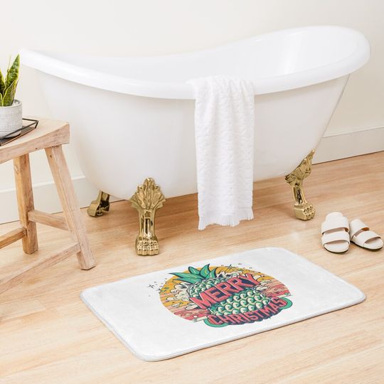 Pineapple Christmas Bath Mat