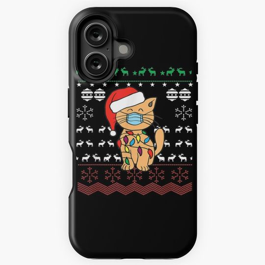 Cat Face Mask Light Chain Christmas iPhone Case