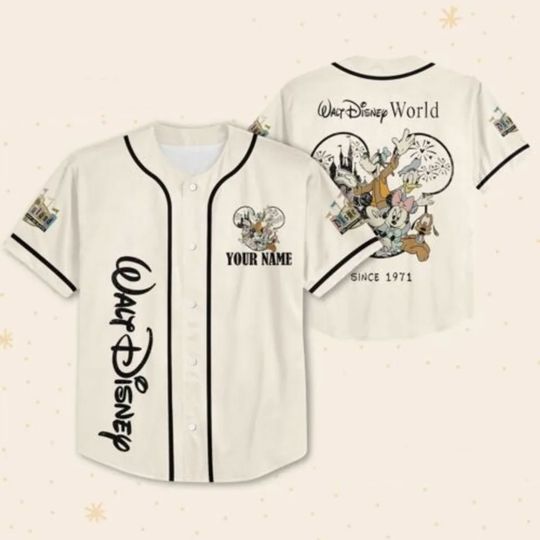 Custom Disney Baseball Jersey Team Disneyland, Personalized Baseball Jersey