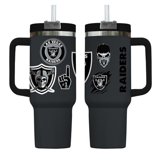 40oz LV Raiders tumbler, LV Raiders cup, Raiders Inspired tumbler, Raiders gift, football fan gift, Las Vegas raiders gift, raiders fan