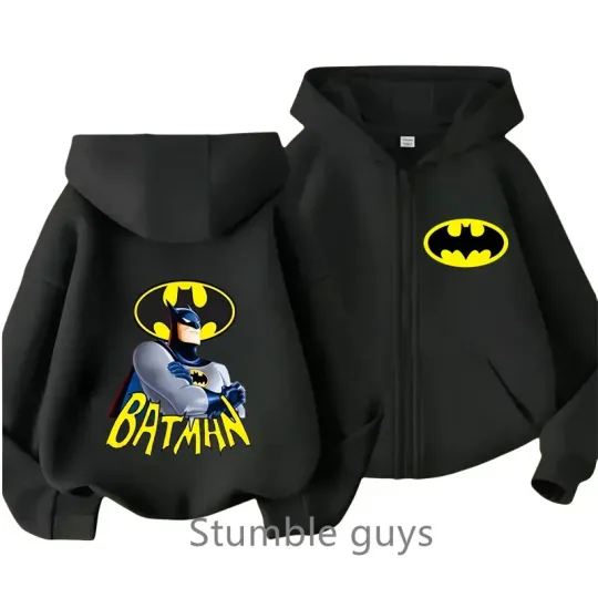 Batman Zip Up Hoodie, Spring Autumn Fashion, Unisex Hoodie, Casual Jacket